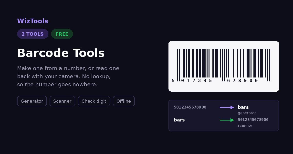Free Online Barcode Generator, Code 128, EAN, UPC & Scanner Tools