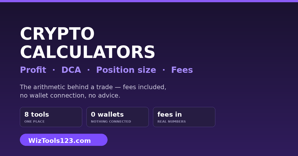 Free Online Crypto Profit, DCA, Leverage, Liquidation & Position Size Calculator Tools