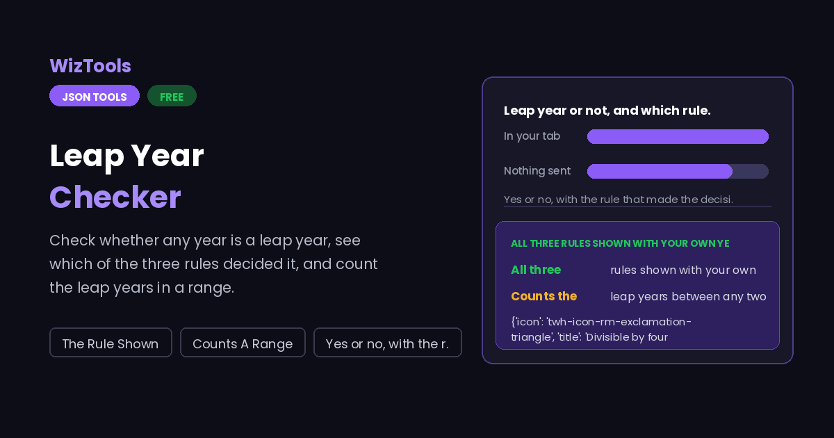 Free Online Leap Year Checker With the Rule Shown