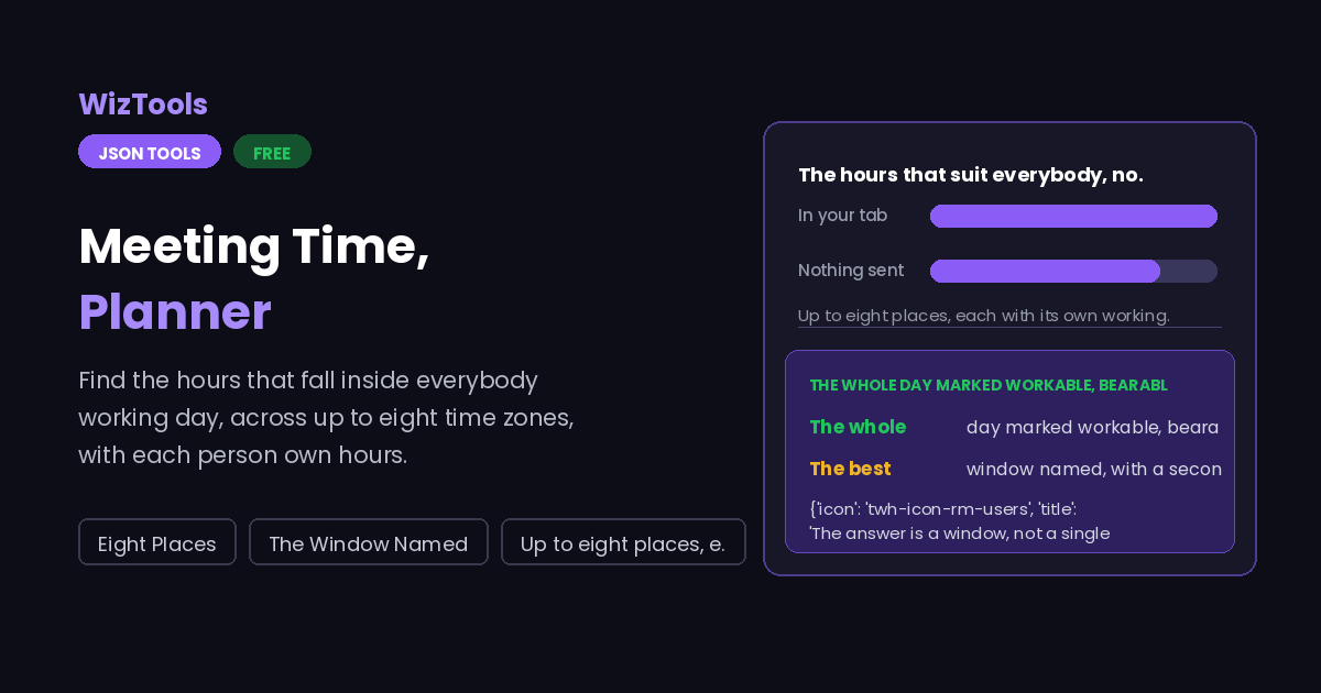Free Online Meeting Time Planner Across Time Zones