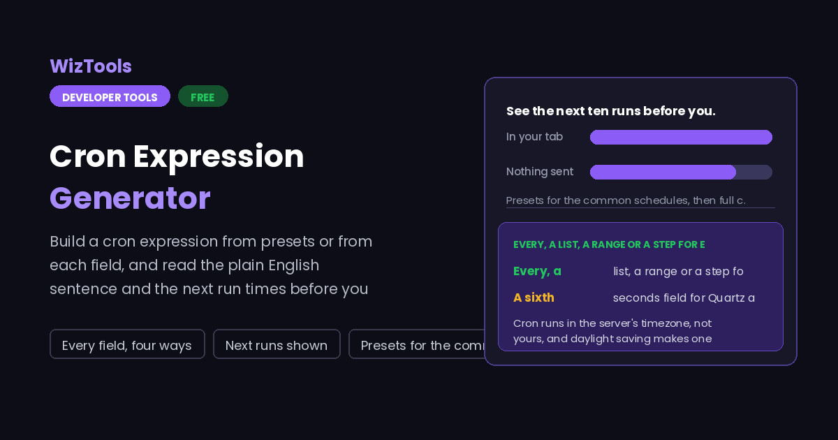 Free Online Cron Expression Generator with Next Run Times