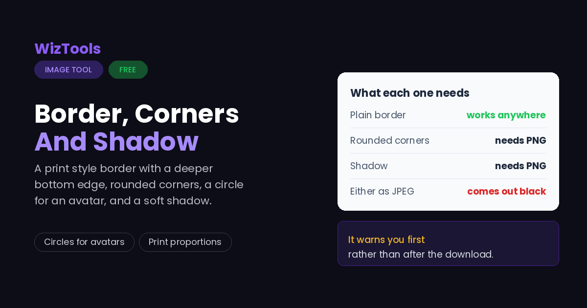 Free Online Bulk Image Border, Rounded Corner and Shadow Maker