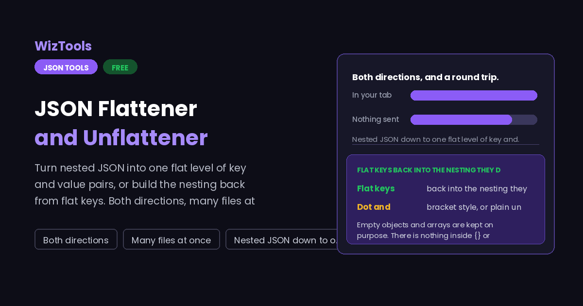 Free Online JSON Flattener and Unflattener