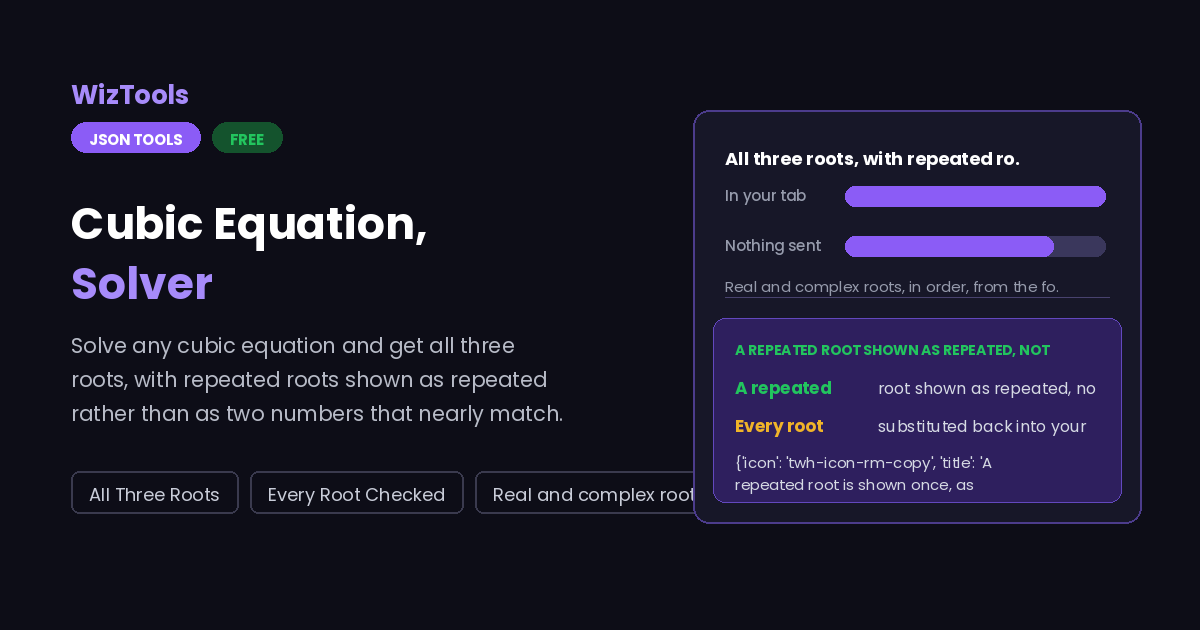 Free Online Cubic Equation Solver With All Three Roots