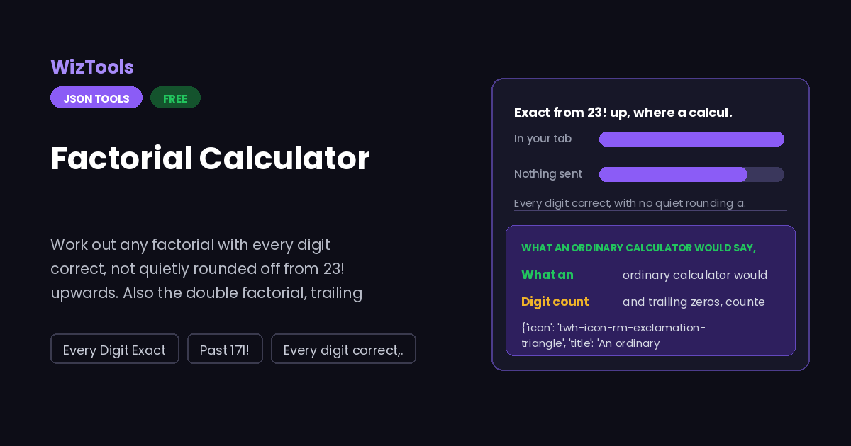 Free Online Factorial Calculator With Every Digit
