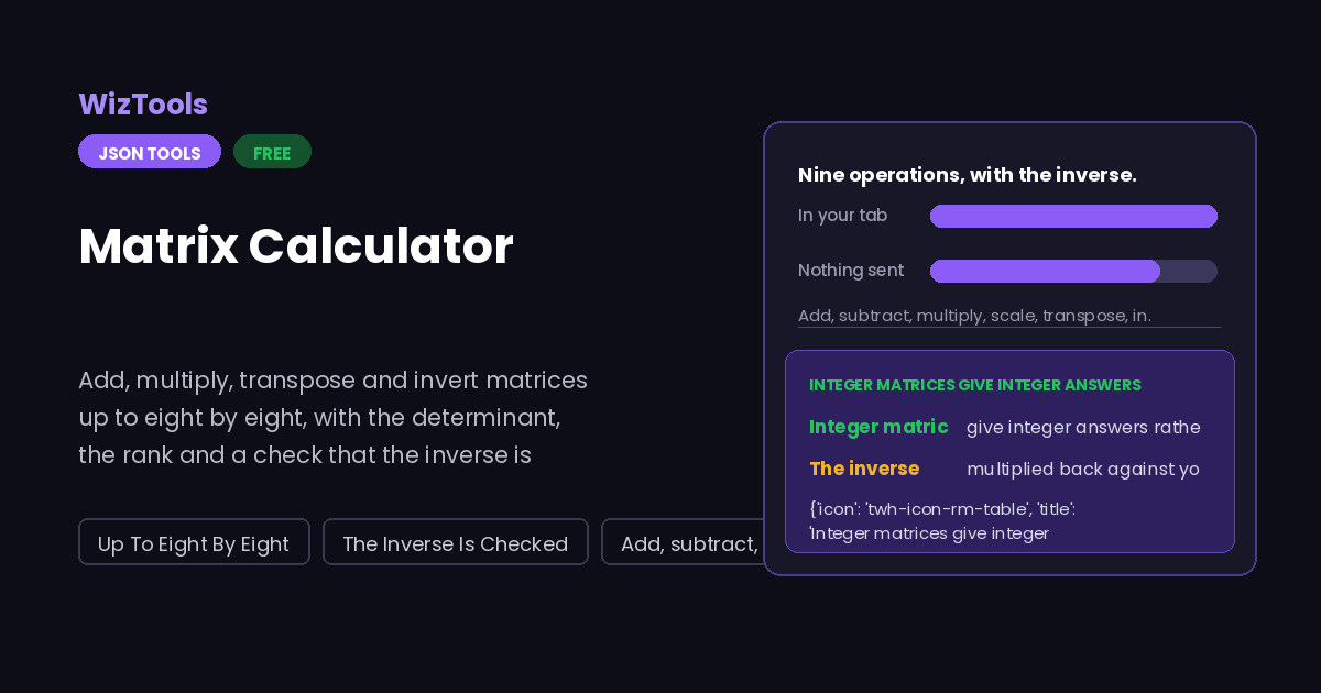 Free Online Matrix Calculator With Inverse and Determinant