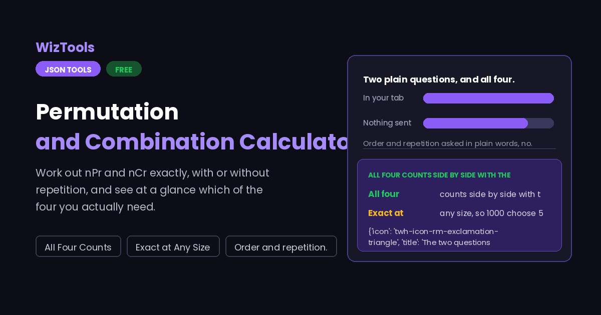 Free Online Permutation and Combination Calculator, nPr and nCr