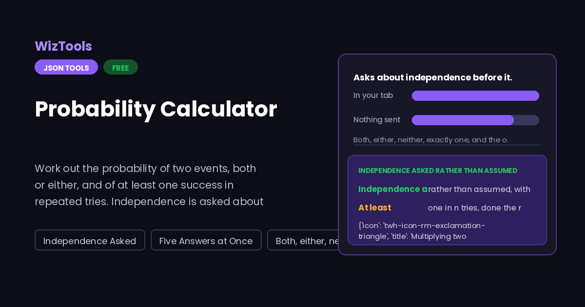 Free Online Probability Calculator, Two Events and Repeated Trials