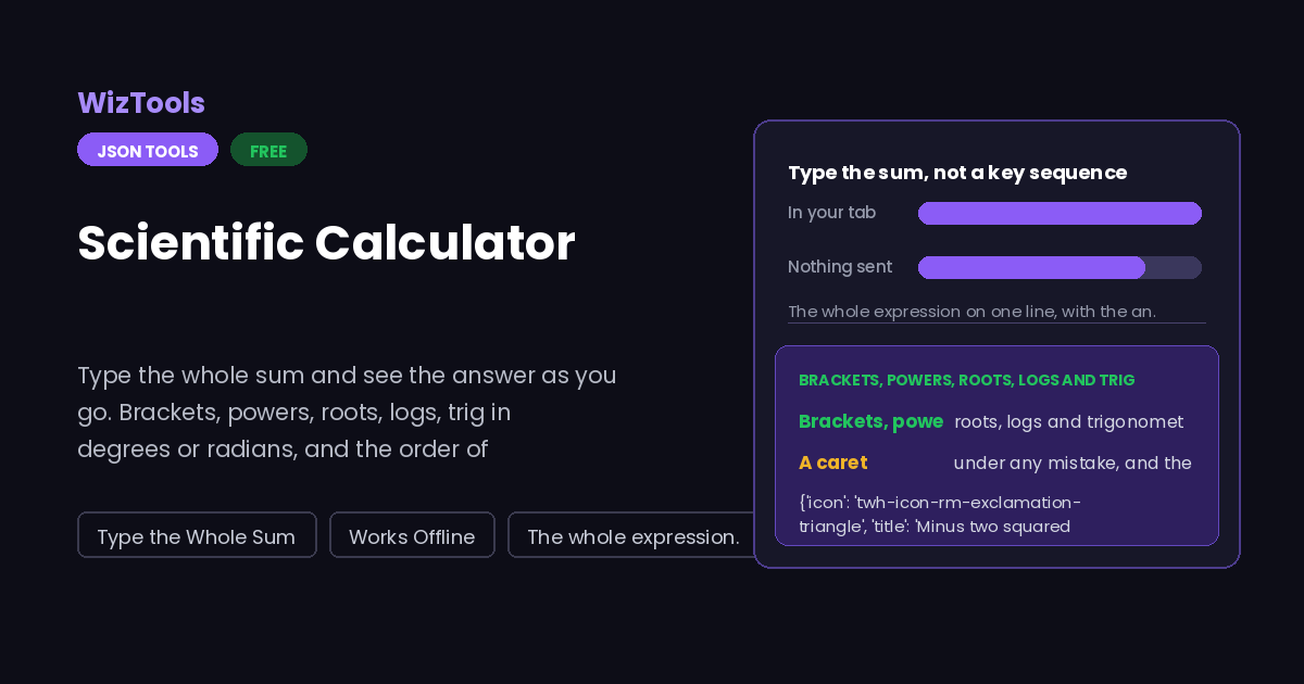 Free Online Scientific Calculator With Working Shown