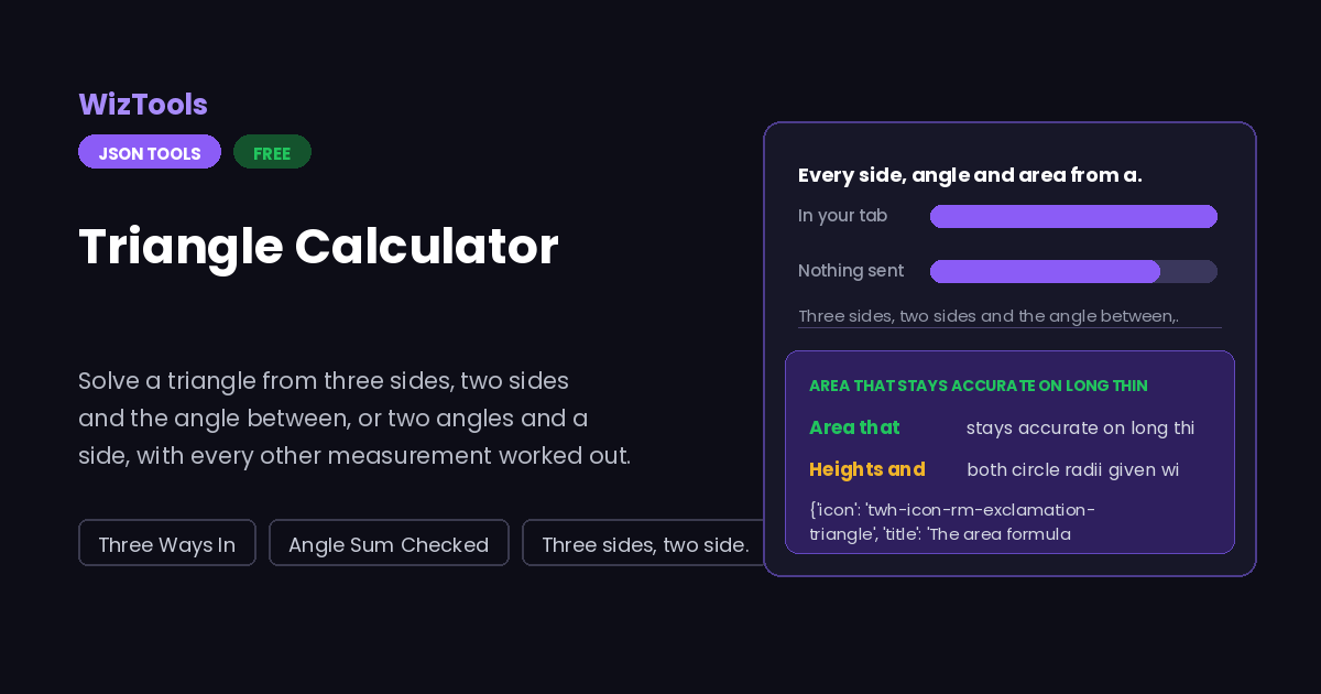 Free Online Triangle Calculator With Angles and Area
