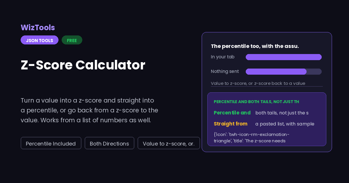 Free Online Z-Score Calculator With the Percentile