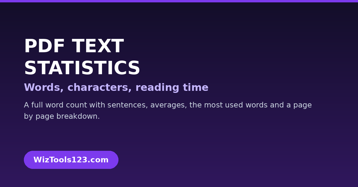Free Online PDF Text Statistics Analyzer, Word and Character Count