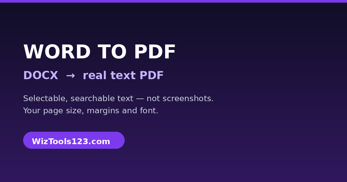 Free Online Word to PDF Converter, DOCX Layout Kept, No Upload