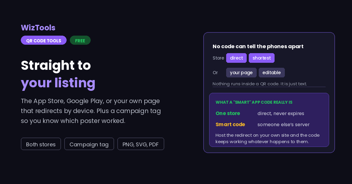 Free Online App Download QR Code Generator for Store Links