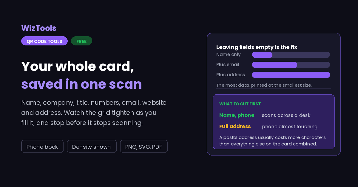 Free Online vCard QR Code Generator for Digital Business Cards