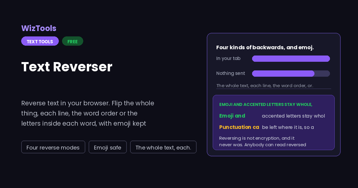 Free Online Text Reverser, Backwards Text, Words and Lines