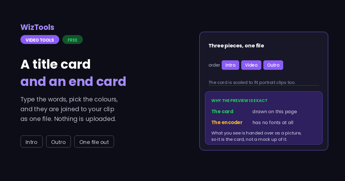 Free Online Video Intro and Outro Card Maker